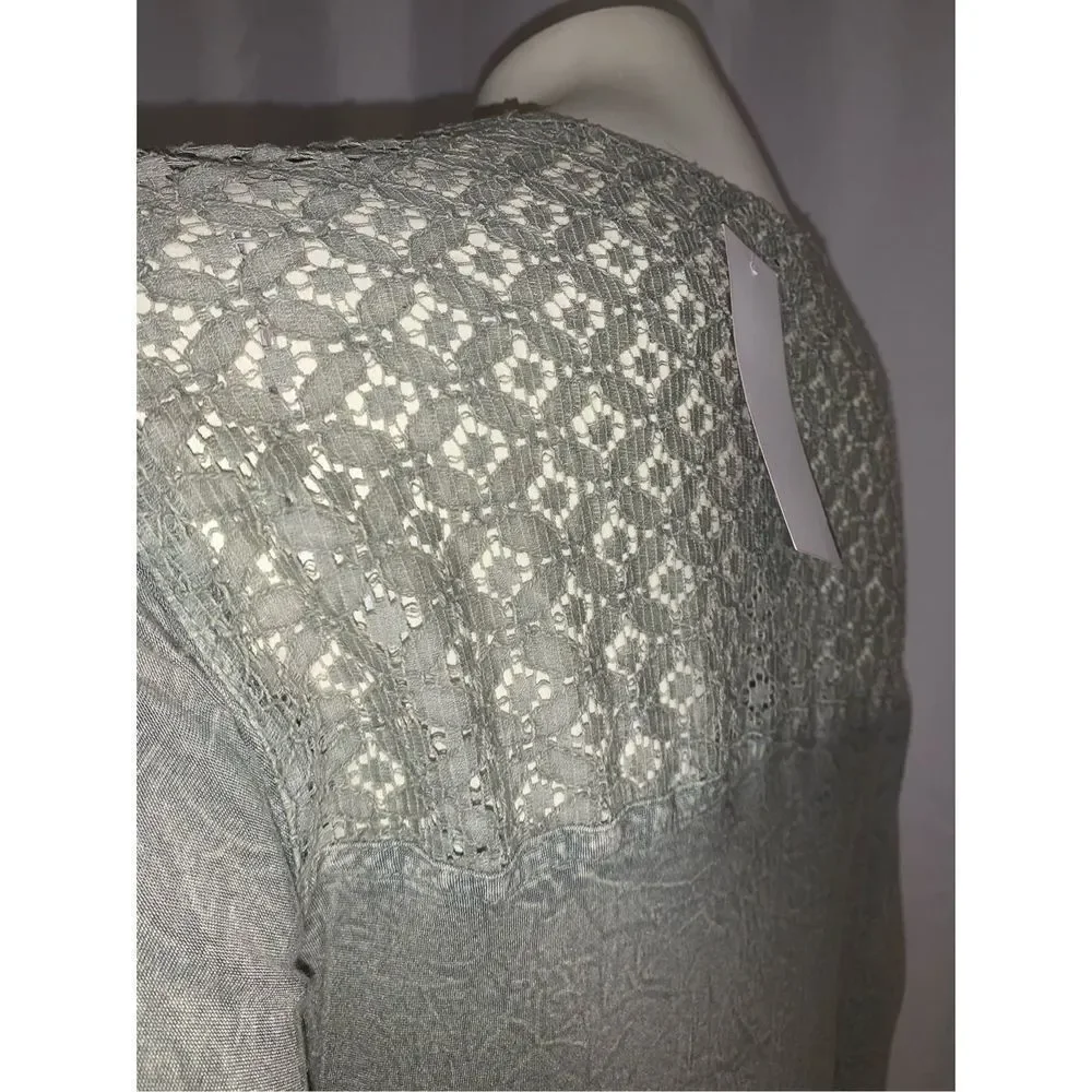 NWT VENUS IMPORTS EMBROIDERED‎ SAGE GREEN RAYON DRESS S/M - Picture 8 of 10